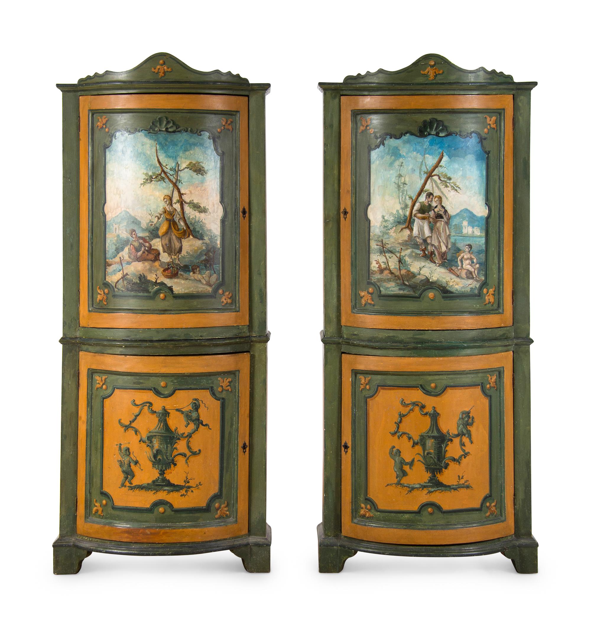 A Pair of Italian Painted Cabinets