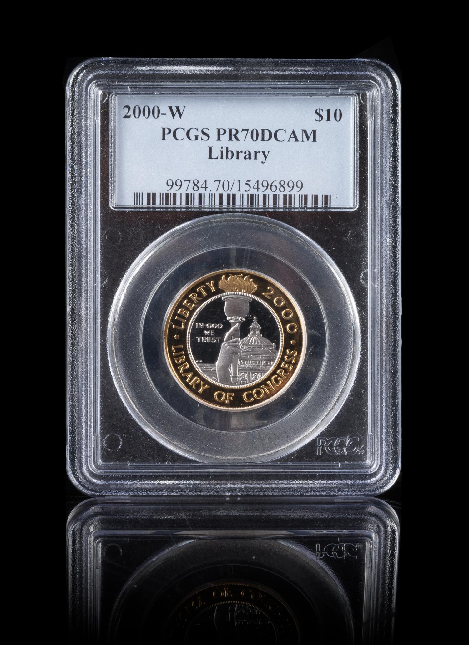A United States 2000-W Library of Congress $10 Bi-Metallic Proof