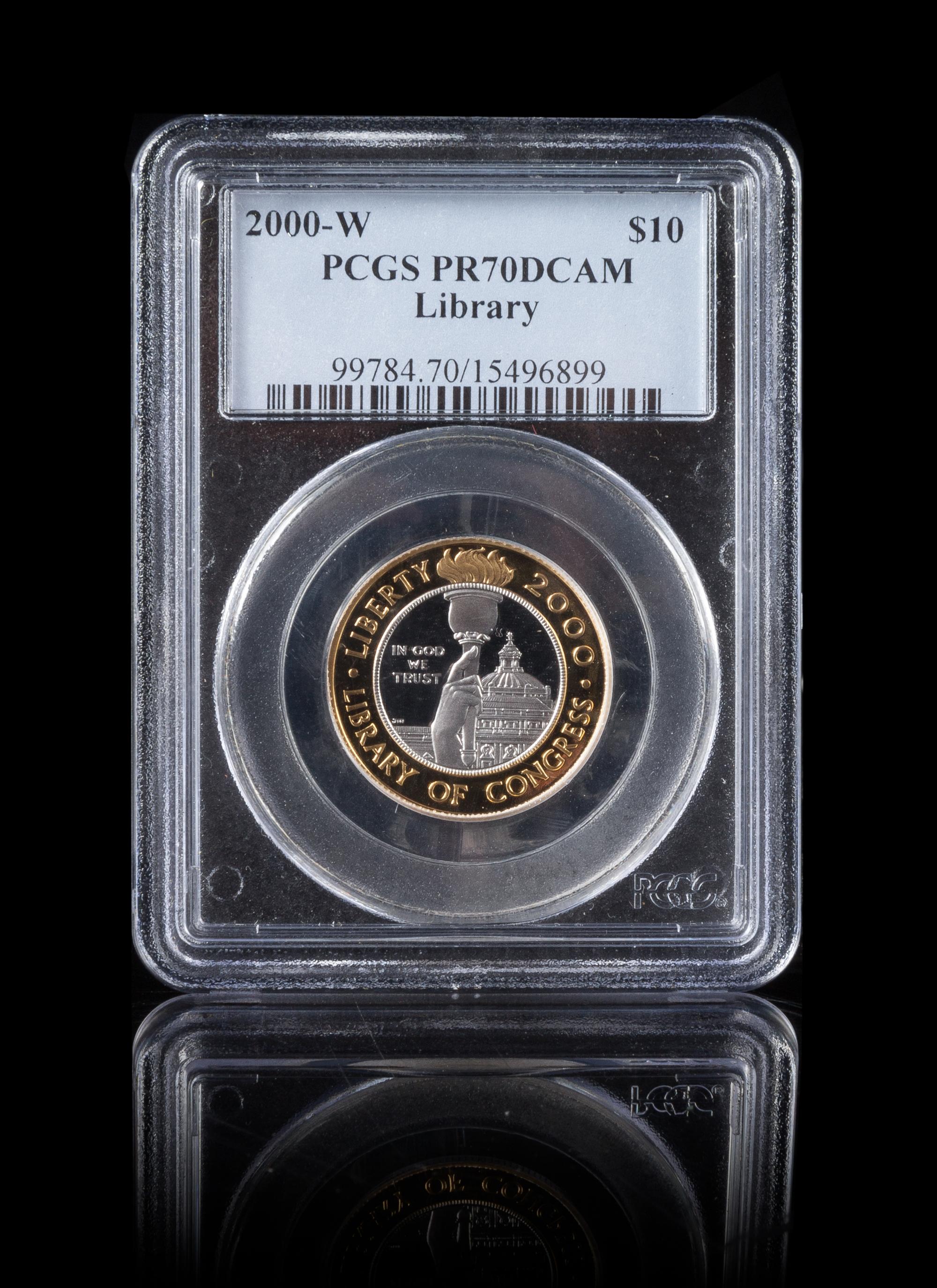 A United States 2000-W Library of Congress $10 Bi-Metallic Proof