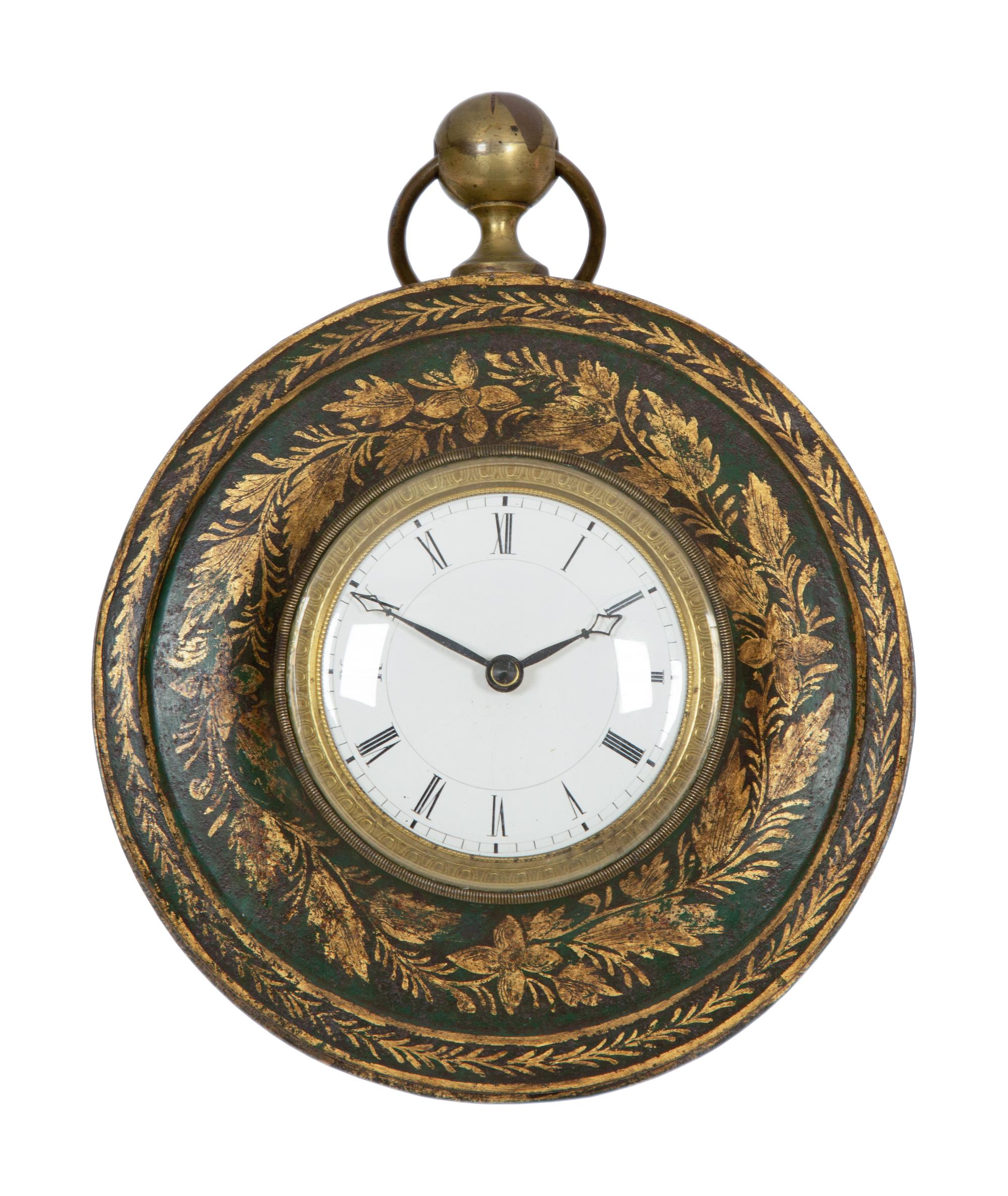 A French Tôle Peinte Wall Clock