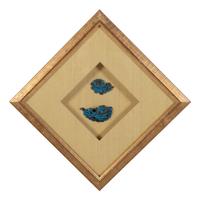 Two Chinese Kingfisher Feather Brooches