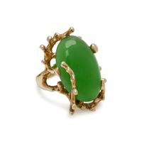 YELLOW GOLD AND JADE RING