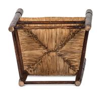 A Pilgrim Century Turned Maple and Oak Spindle-Back Rush-Seat Armchair
