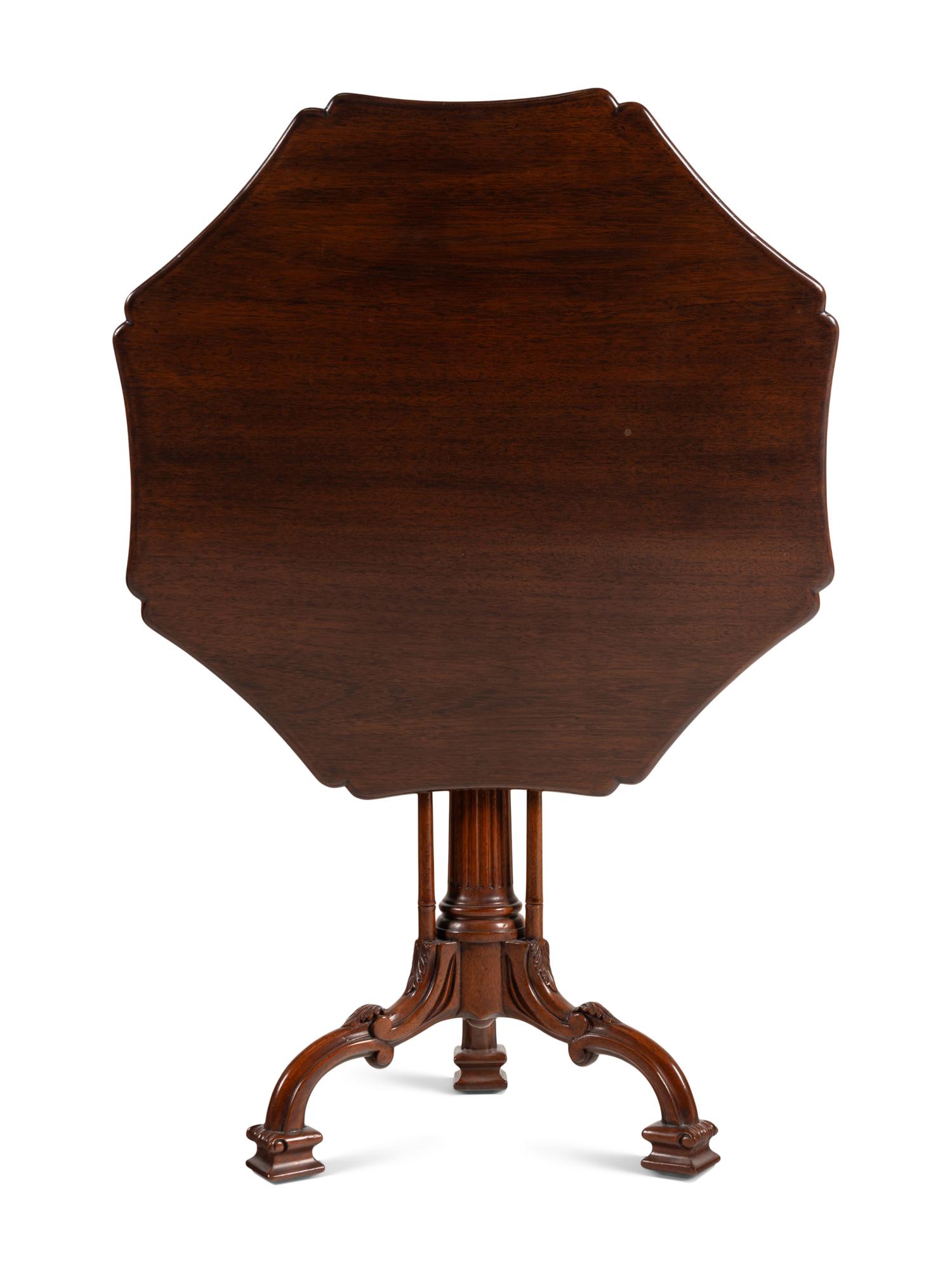 A George III Style Mahogany Tilt-Top Tea Table