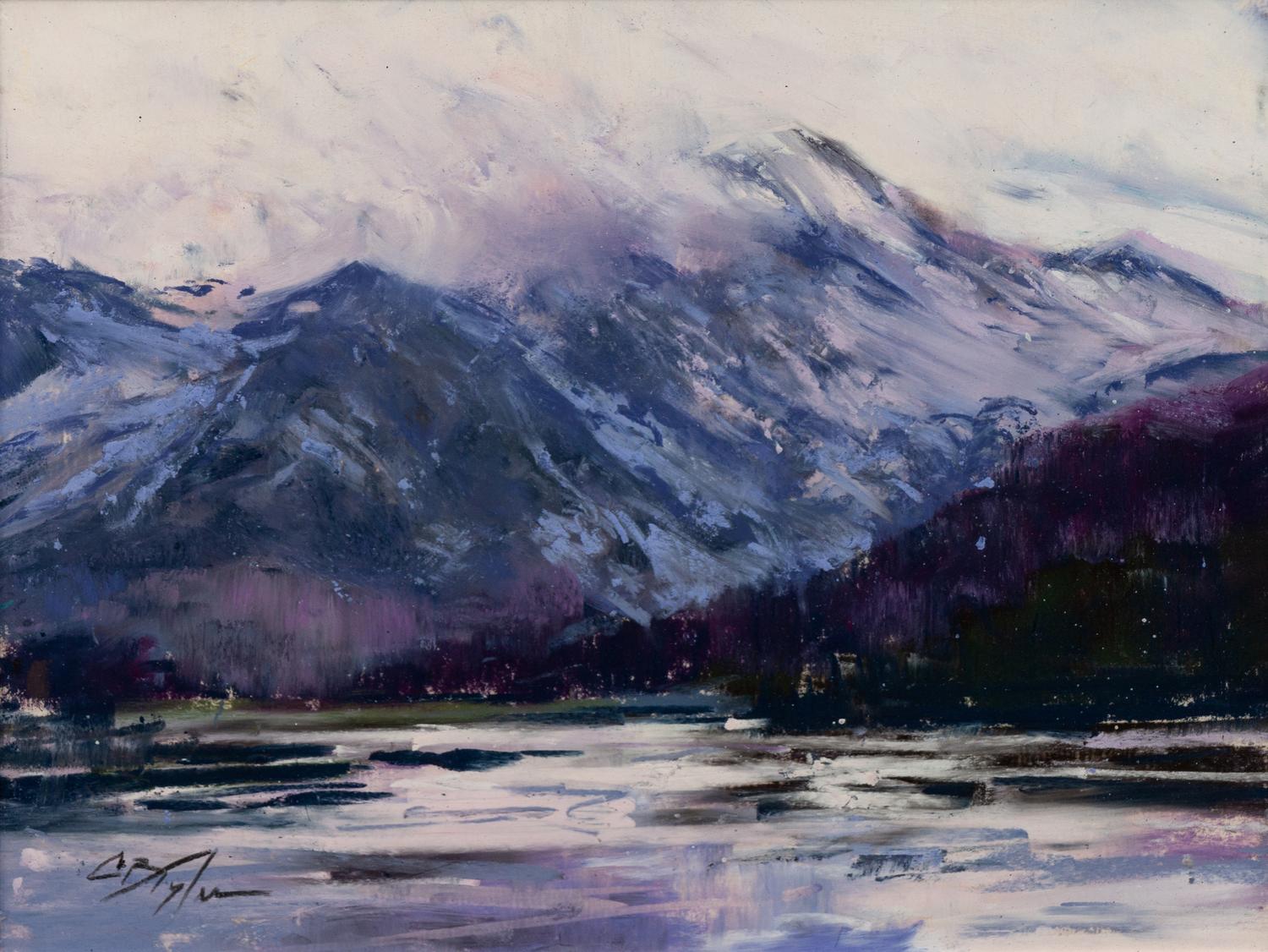 Two Works: Purple Mist at Jackson Lake and Purple Mountains of Tetons