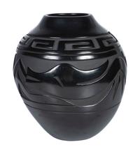 Award Winning Carved Blackware Pottery Jar