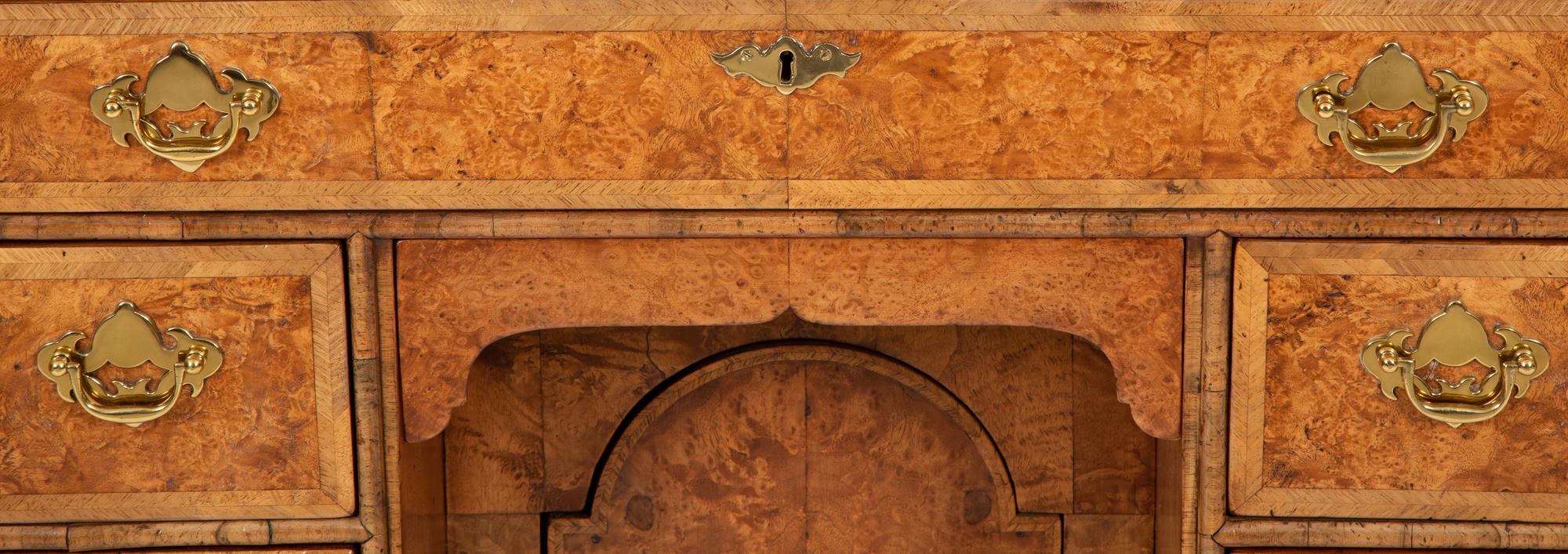 A George II Style Yew and Walnut Kneehole Desk