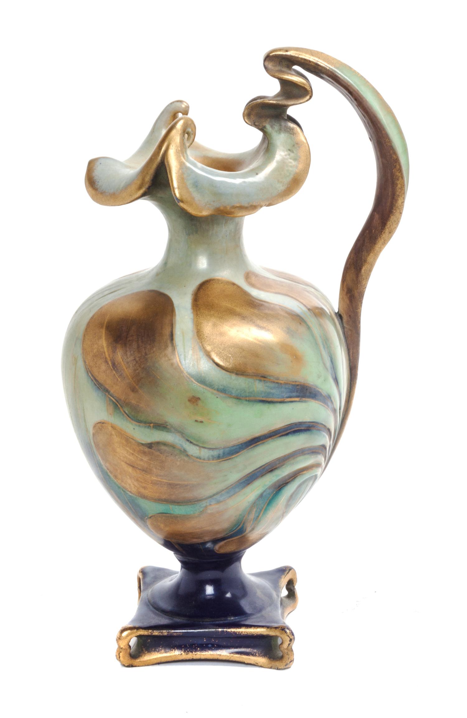 An Amphora Pottery Ewer Height 10 3/4 inches.