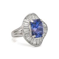 COLOR CHANGE SAPPHIRE AND DIAMOND RING