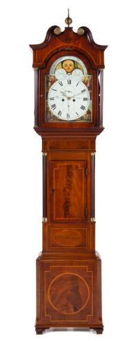 A Chippendale Style Mahogany Tall Case Clock Height 90 x width 21 x depth 10 inches. — EARLY 19TH CENTURY, ASSOCIATED MOVEMENT BY HASGREAVE, BIRMINGHAM