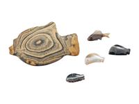 Five Egyptian Stone Fish Plaques