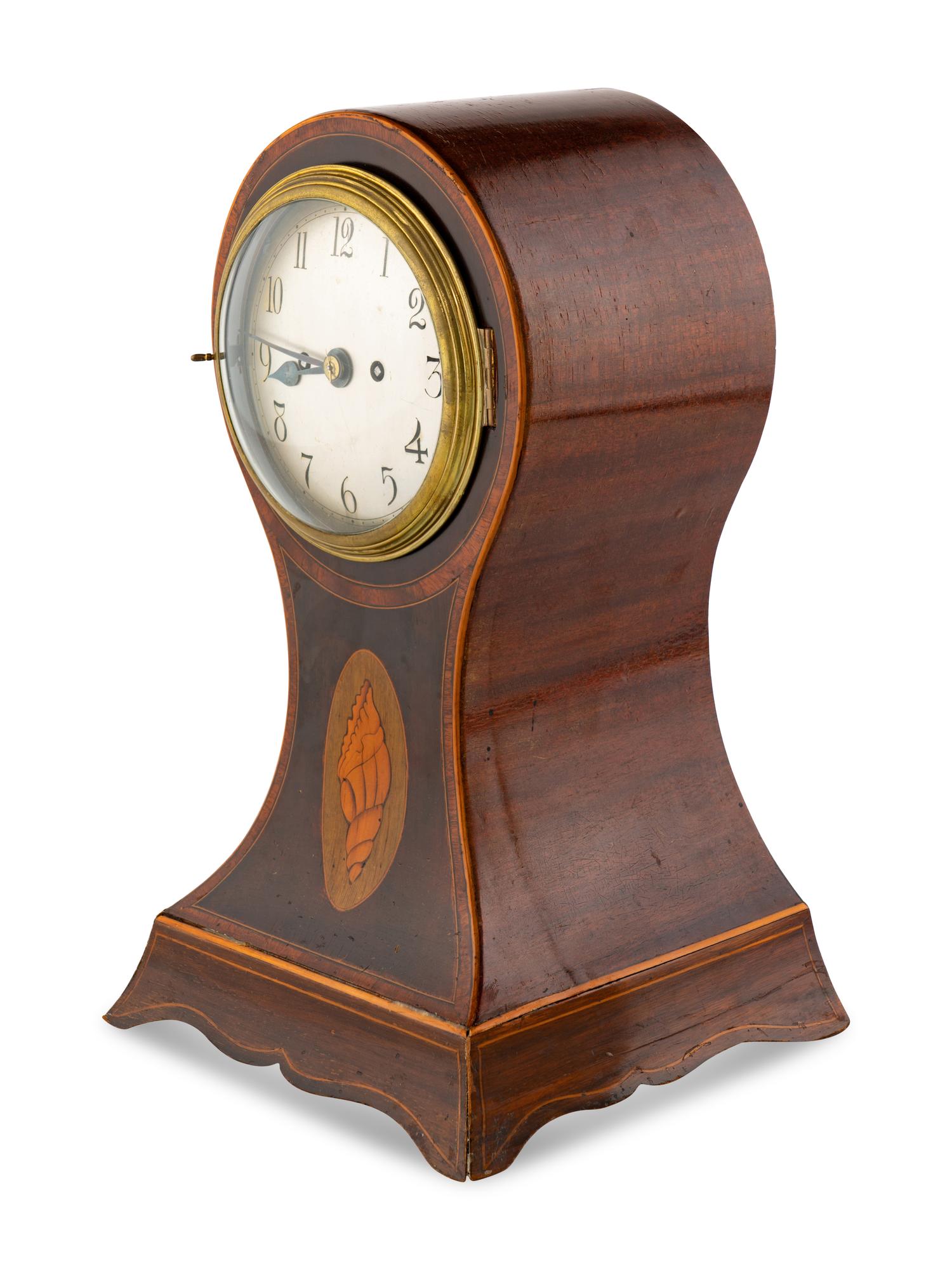 A George III Style Double-Fusée Mahogany Mantel Clock