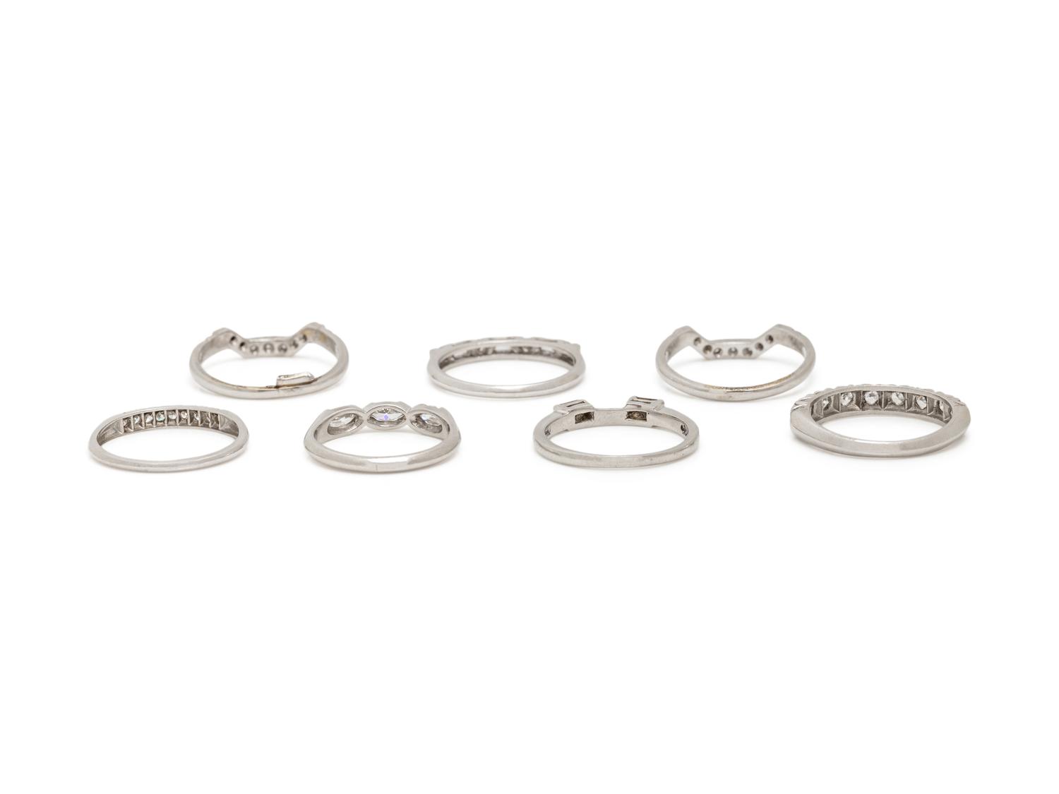 COLLECTION OF STACKING DIAMOND RINGS