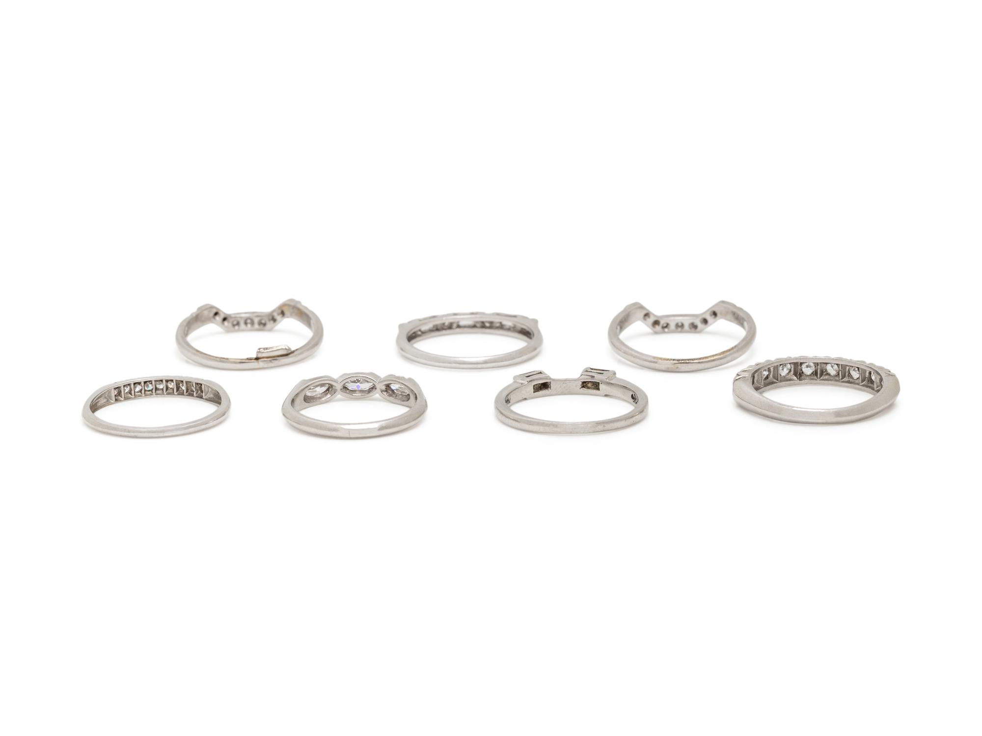 COLLECTION OF STACKING DIAMOND RINGS