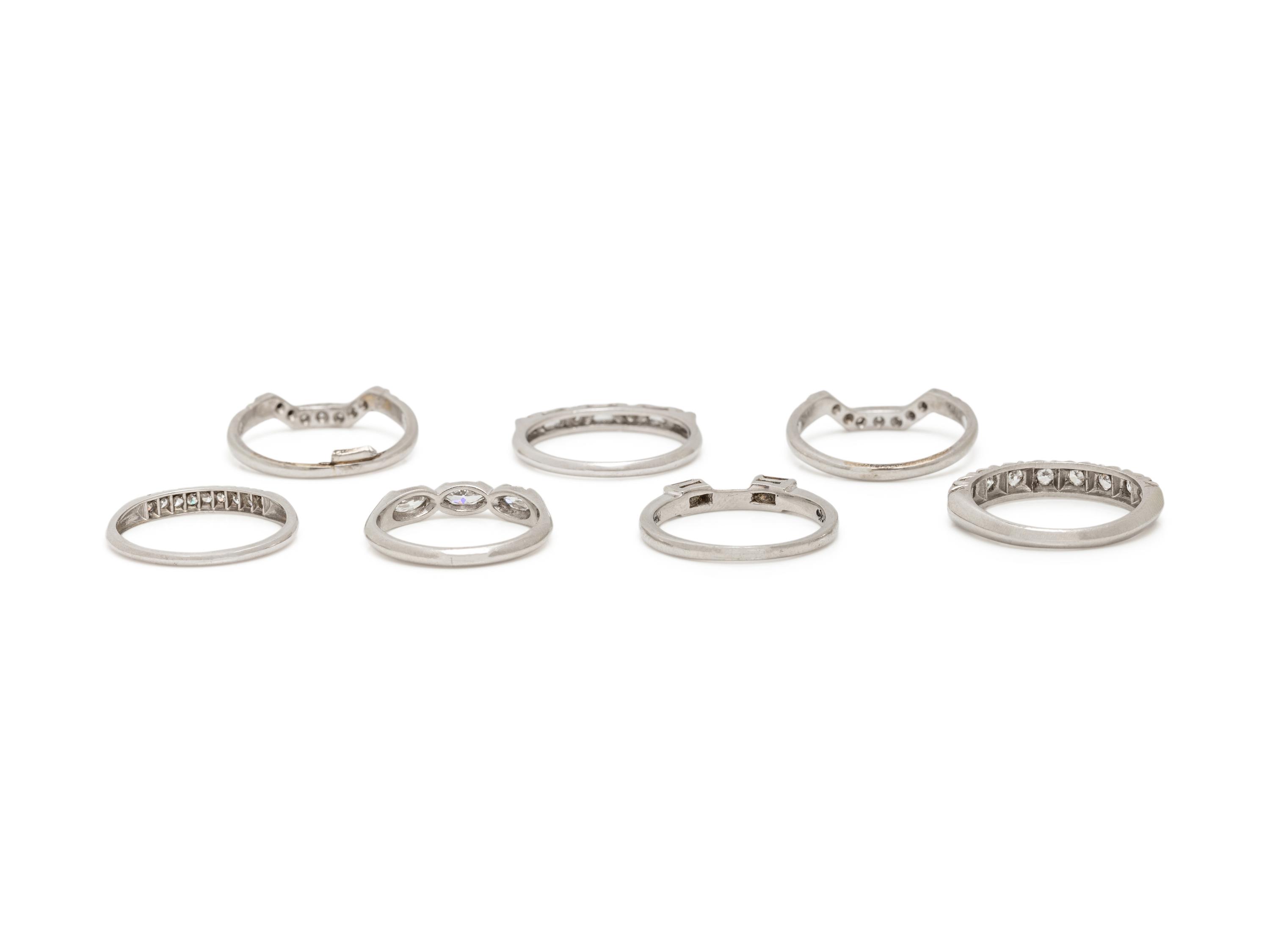 COLLECTION OF STACKING DIAMOND RINGS