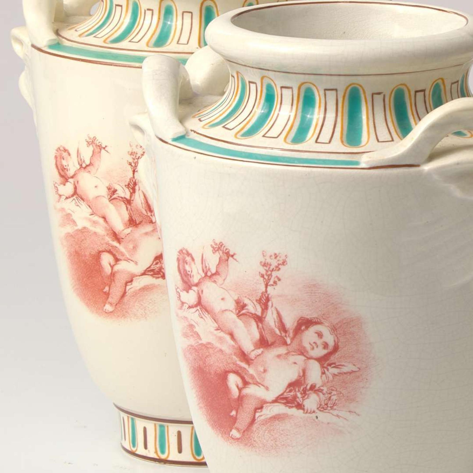 An Associated Pair of Wedgwood Queensware Vases UK, circa 1870