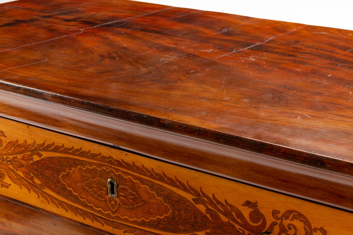An Italian Mahogany and Marquetry Chest of Drawers