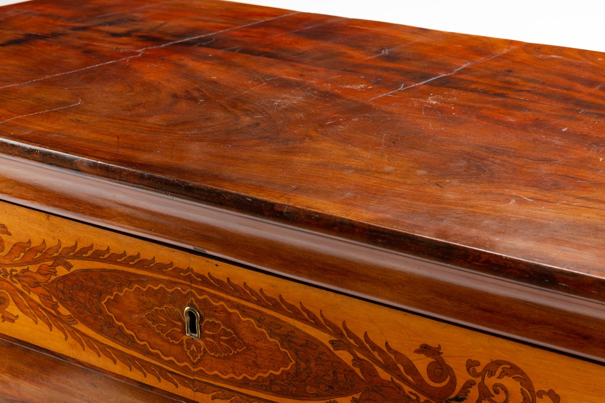 An Italian Mahogany and Marquetry Chest of Drawers