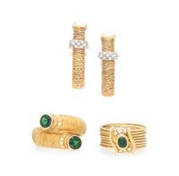 COLLECTION OF YELLOW GOLD, DIAMOND AND GEMSTONE JEWELRY