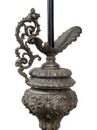 A Continental Cast Metal Ewer Mounted as a Lamp