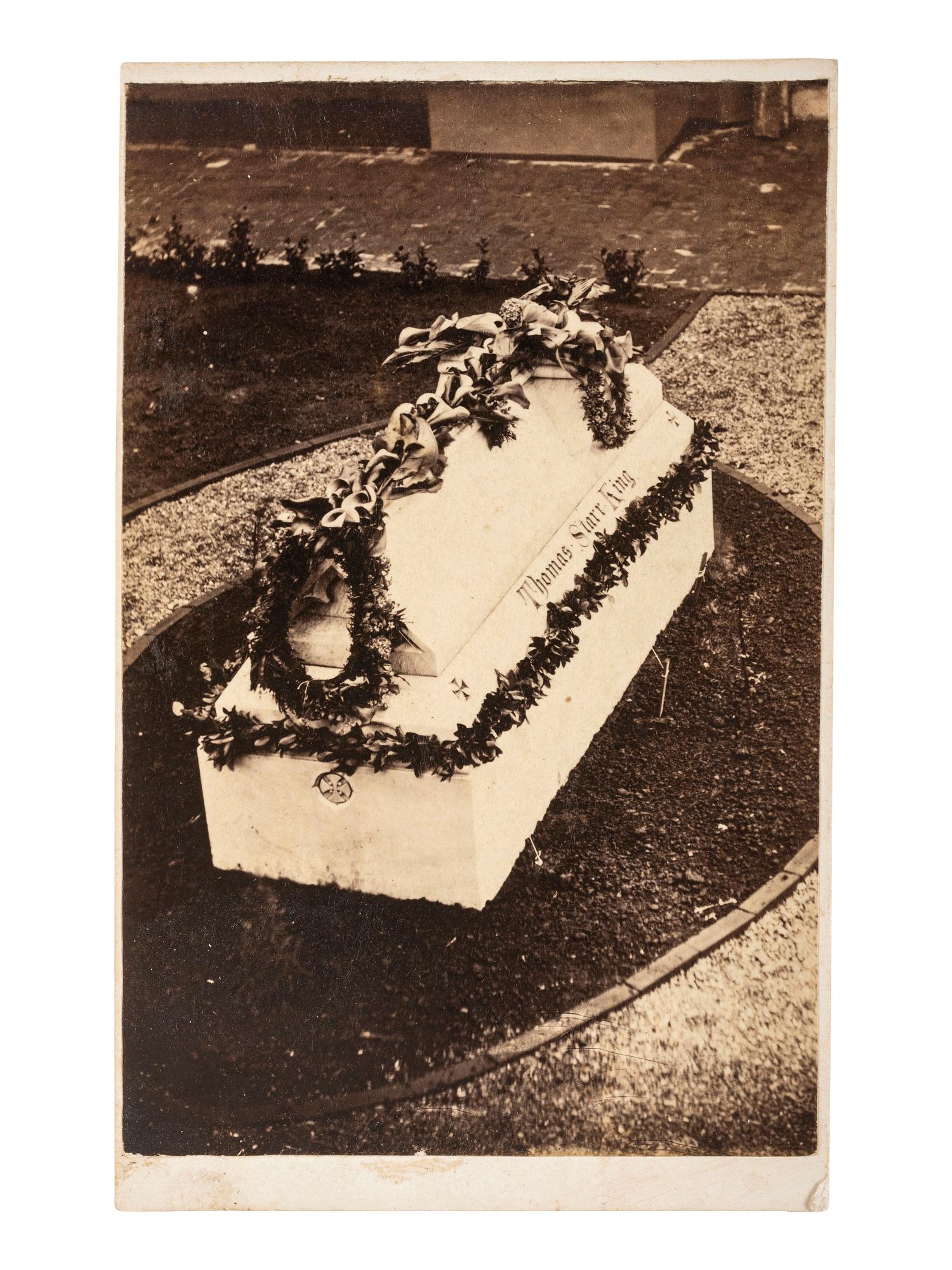 [POLITICS IN AMERICA]. LAWRENCE & HOUSEWORTH, photographers. Starr King’s Tomb. March 4th, 1865 . San Francisco, CA: 1865.