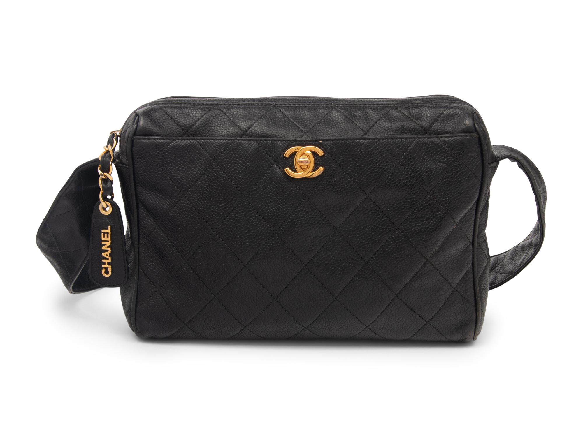 Chanel Black Caviar Leather Shoulder Bag