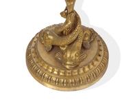 A Pair of Continental Gilt Bronze Candlesticks