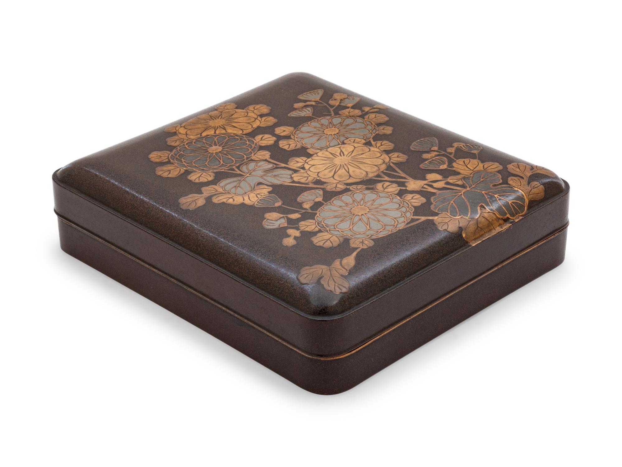 A Gold and Black Lacquer Writing Box, Suzuribako