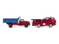 Three Pressed Steel and Tin Truck Toys
