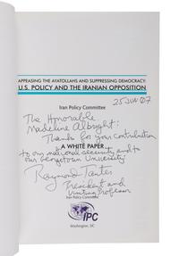 CONFLICT IN THE MIDDLE EAST & SOUTH ASIA A group of 9 works, most FIRST EDITIONS INSCRIBED TO SECRETARY ALBRIGHT: