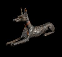 An Egyptian Painted Wood Anubis