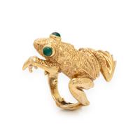 Kurt Wayne, Yellow Gold and Chrysoprase Frog Ring