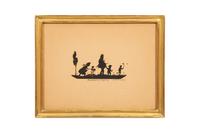 An Assemblage of Framed Paper Silhouettes Featuring 3 Beatrix Sherman Works