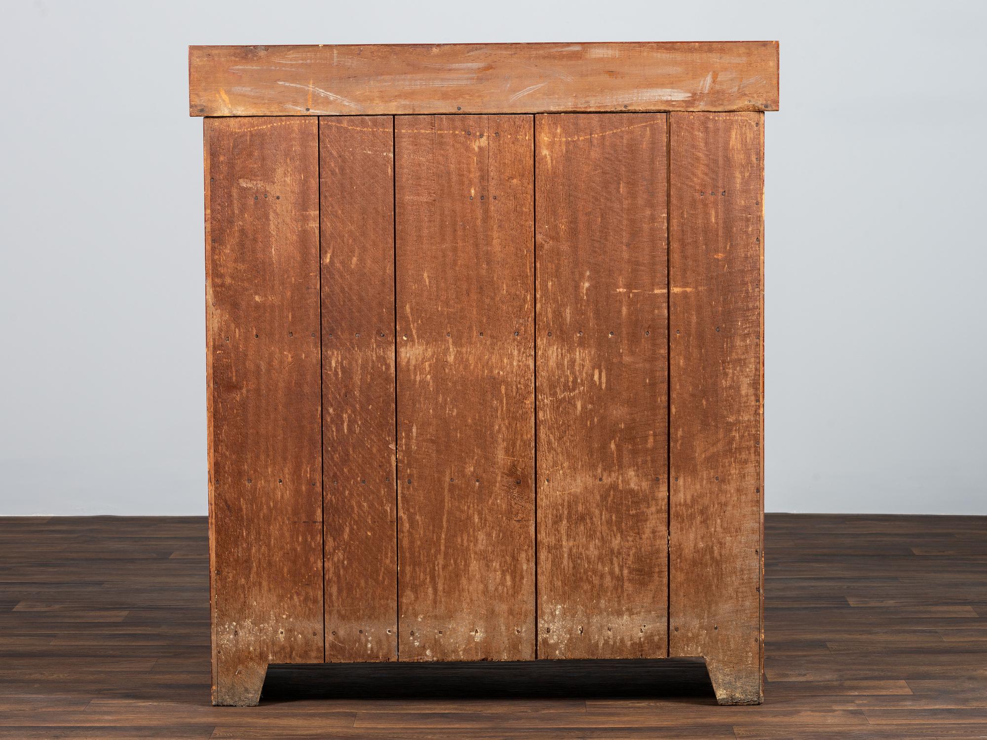 A Country Grain-Painted Poplar Two-Drawer Jelly Cupboard