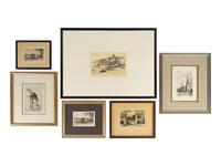Six Framed Etchings by John Taylor Arms (American, 1887-1953)