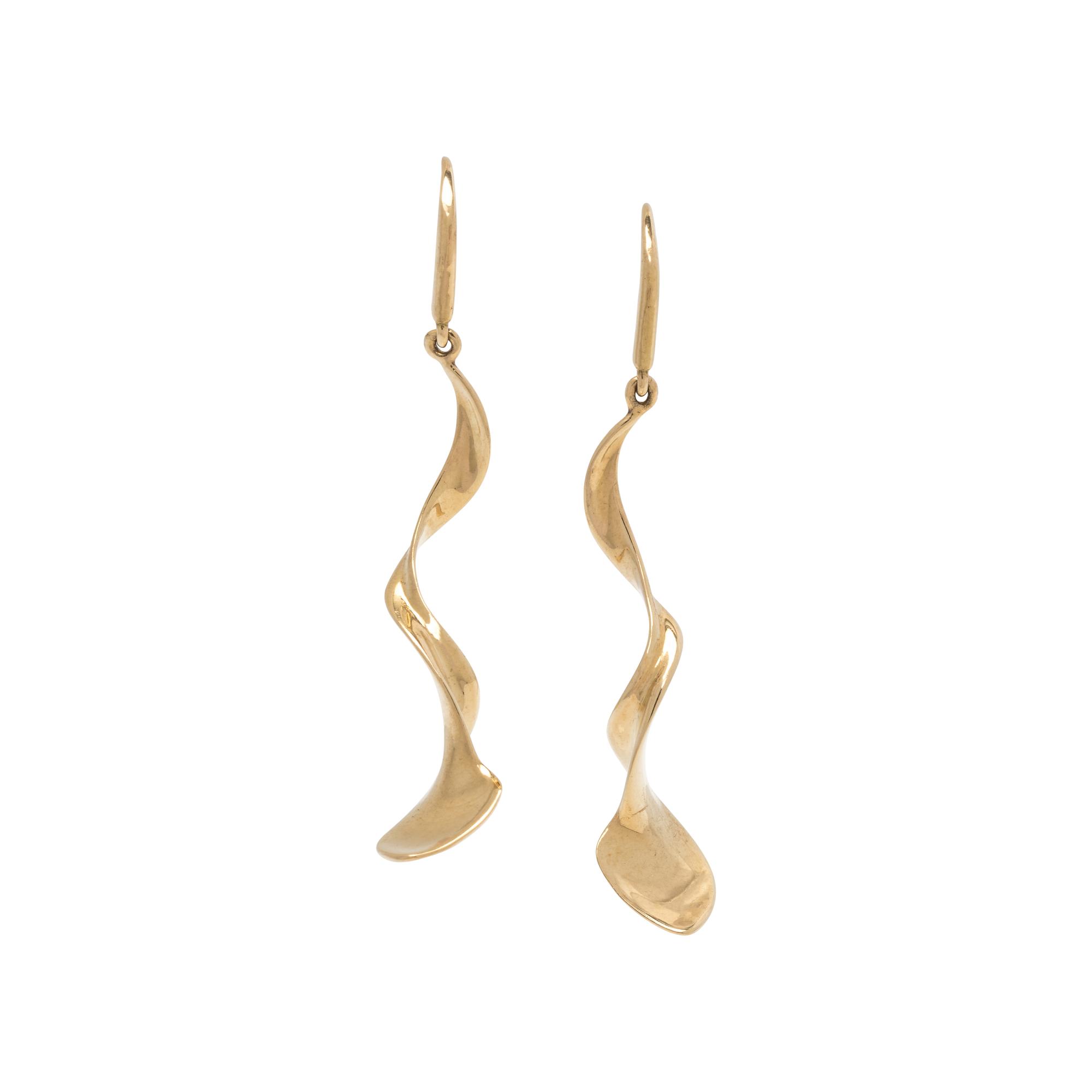 TIFFANY & CO, FRANK GEHRY, YELLOW GOLD 'ORCHID DROP' EARRINGS