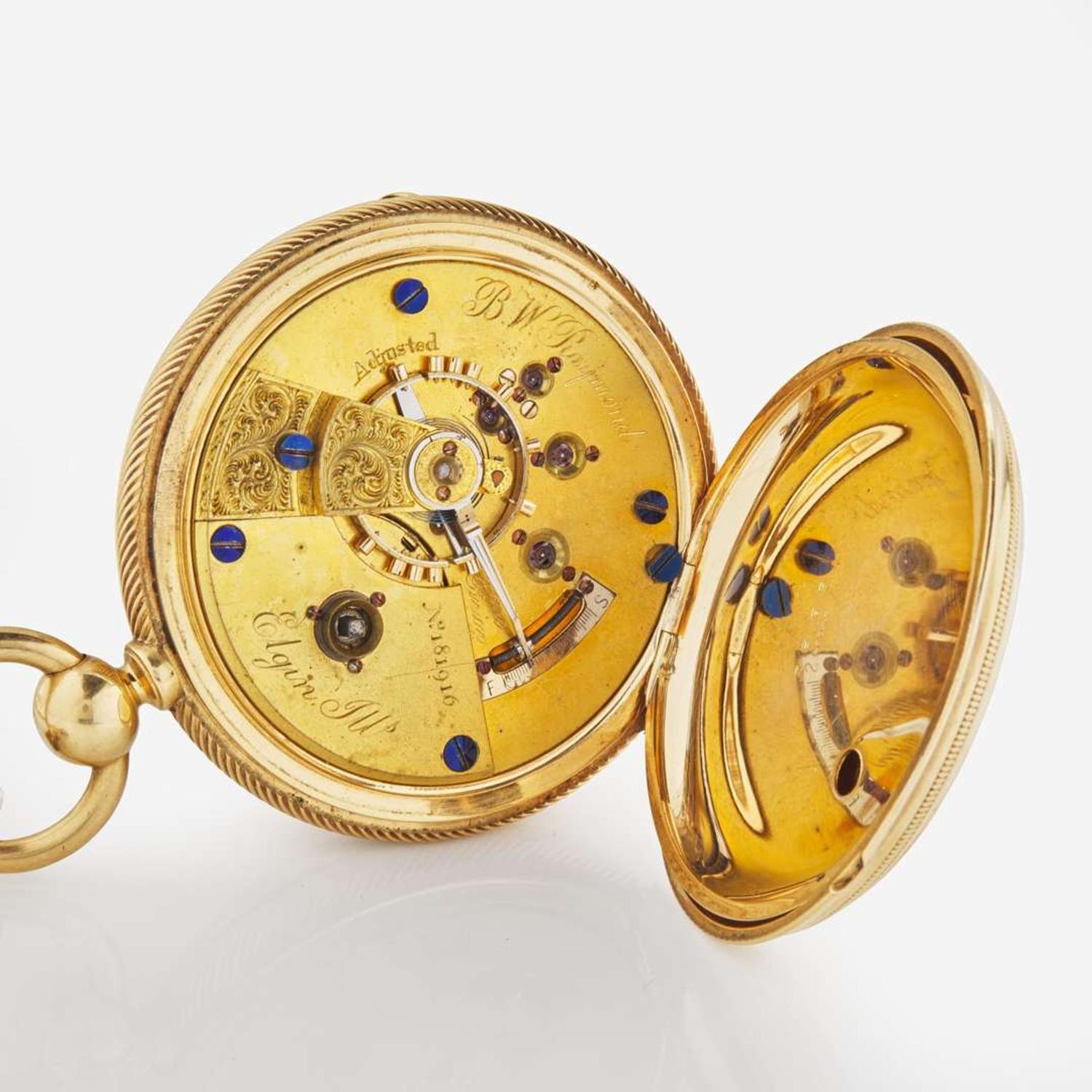An 18K Open Face National Watch Company Key Wind Pocket Watch No. 181916 Elgin BW Raymond Grade 69, Circa 1872