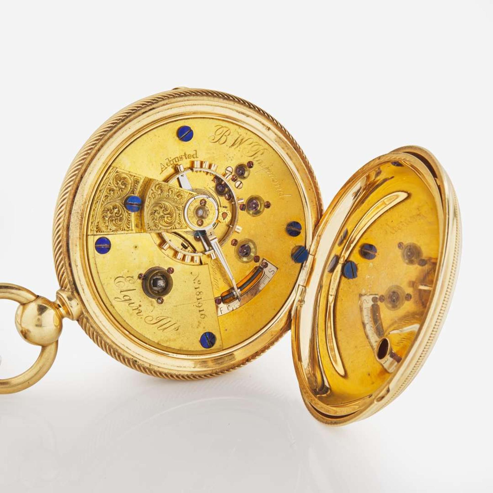 An 18K Open Face National Watch Company Key Wind Pocket Watch No. 181916 Elgin BW Raymond Grade 69, Circa 1872