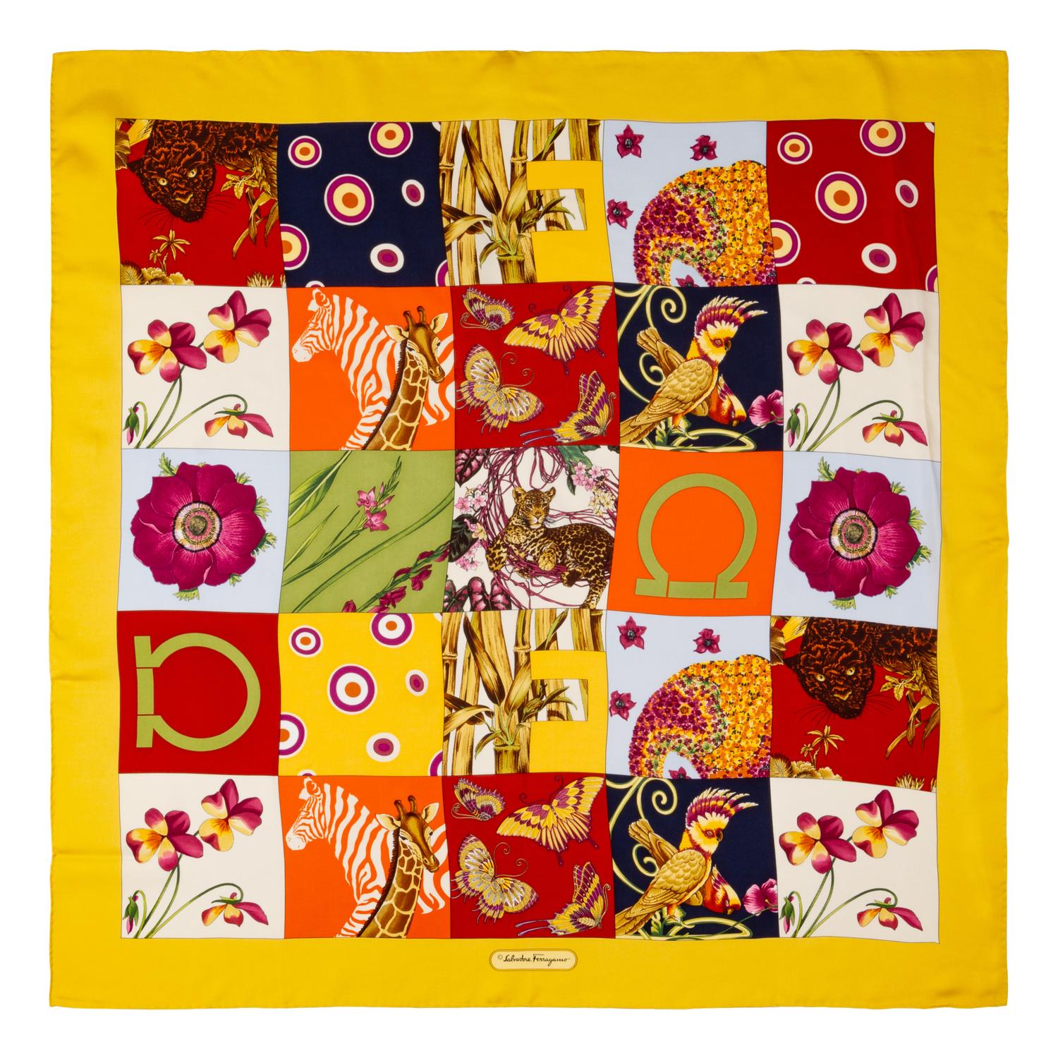 Five Salvatore Ferragamo Scarves