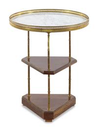 A French Three-Tiered Marble-Top Side Table