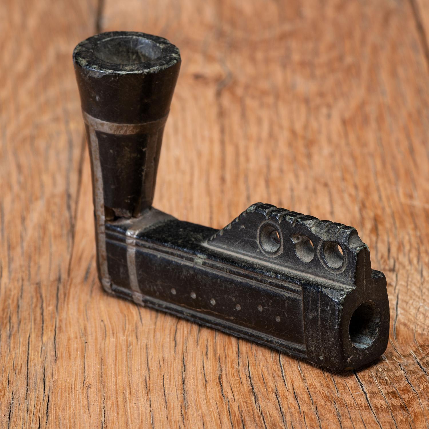 Great Lakes Calumet Pipe Stem, with Steatite Bowl