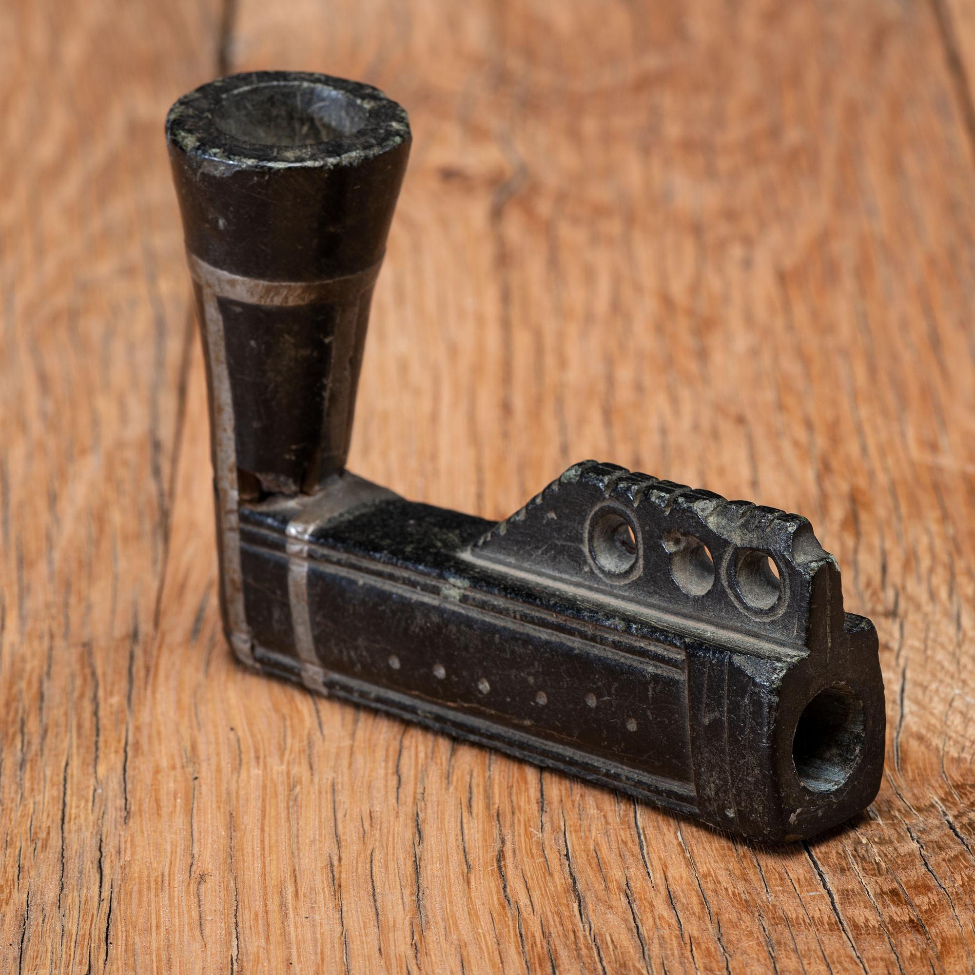 Great Lakes Calumet Pipe Stem, with Steatite Bowl