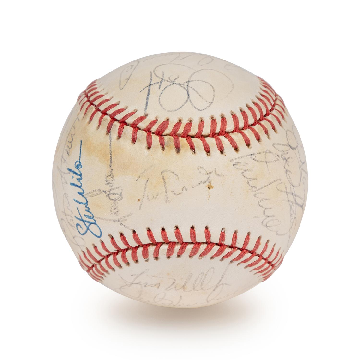 A 1992 Los Angeles Dodgers Team Signed Autograph Baseball - 22 Total With Mike Piazza and Pedro Martinez Rookie Era Signatures (Beckett Authentication Services Letter),