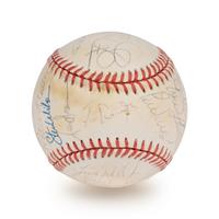 A 1992 Los Angeles Dodgers Team Signed Autograph Baseball - 22 Total With Mike Piazza and Pedro Martinez Rookie Era Signatures (Beckett Authentication Services Letter),