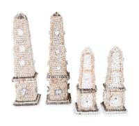 Two Pairs of Shell Encrusted Obelisks — 20TH CENTURY