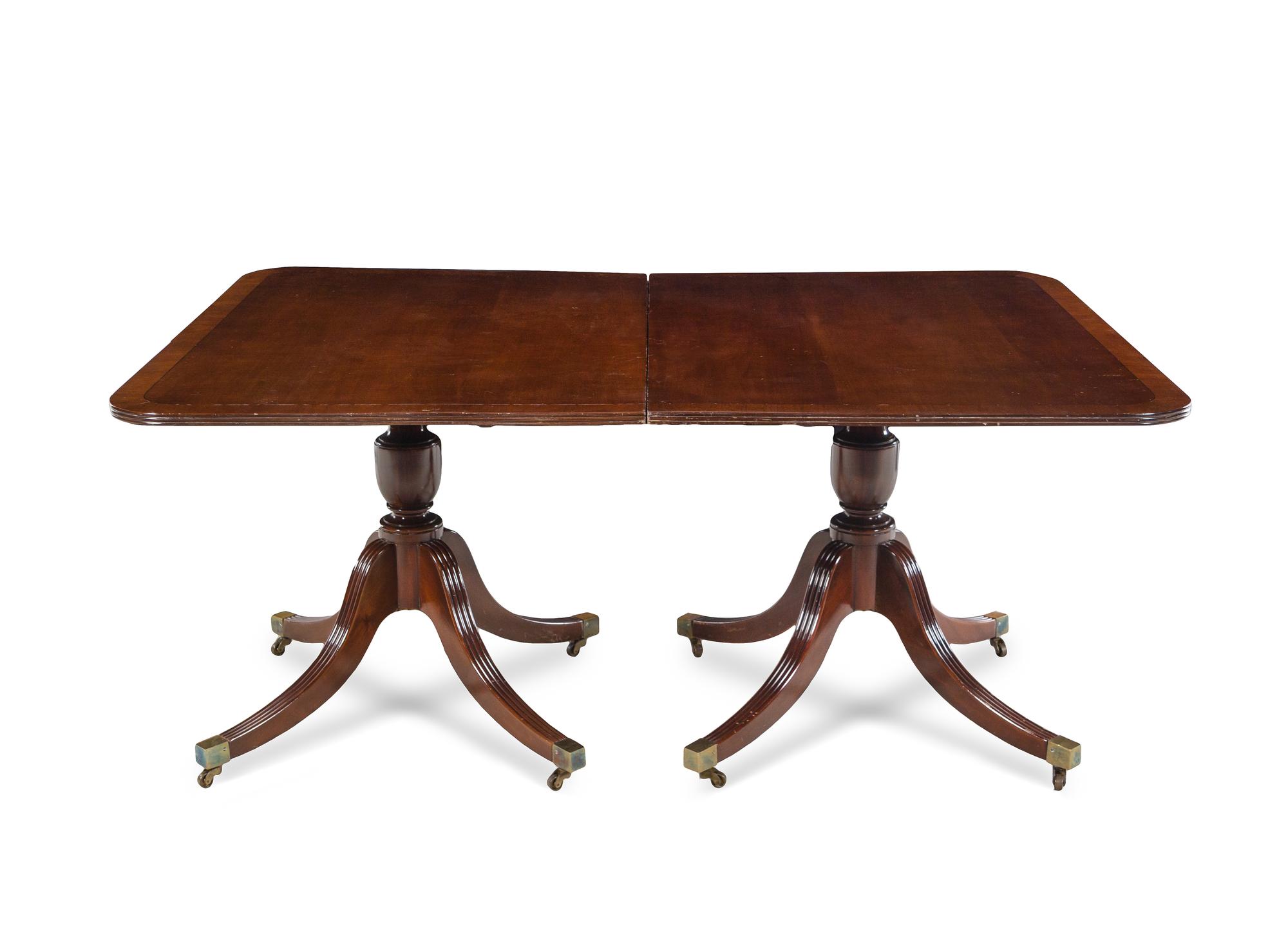 A Georgian Style Mahogany Double Pedestal Dining Table