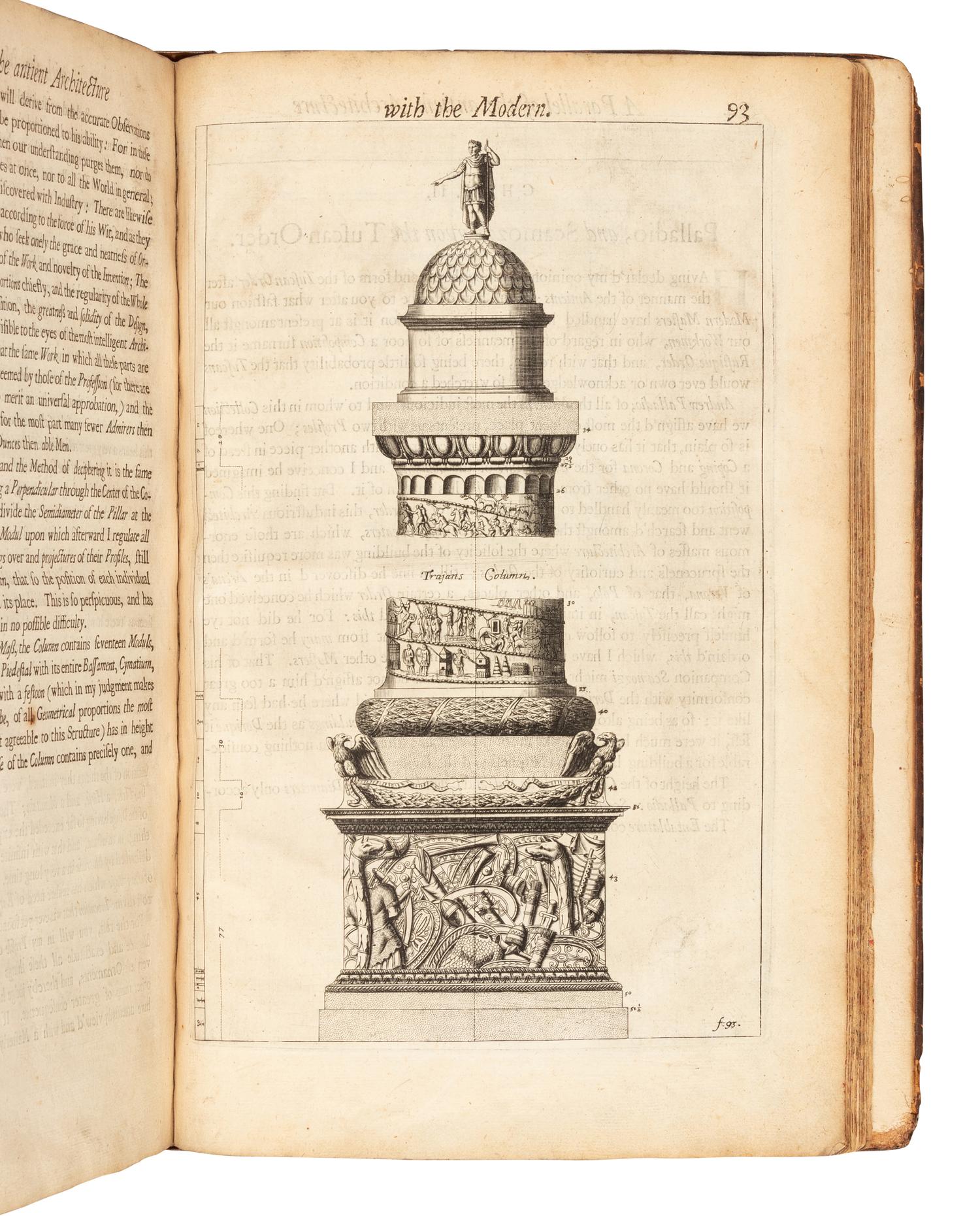 FRÉART, ROLAND, Sieur de Chambray (ca 1606-1676). A Parallel of the Antient Architecture with the Modern in a Collection of ten Principal Authors who have written upon the five orders… London: T. Roycroft for J. Place, 1664.