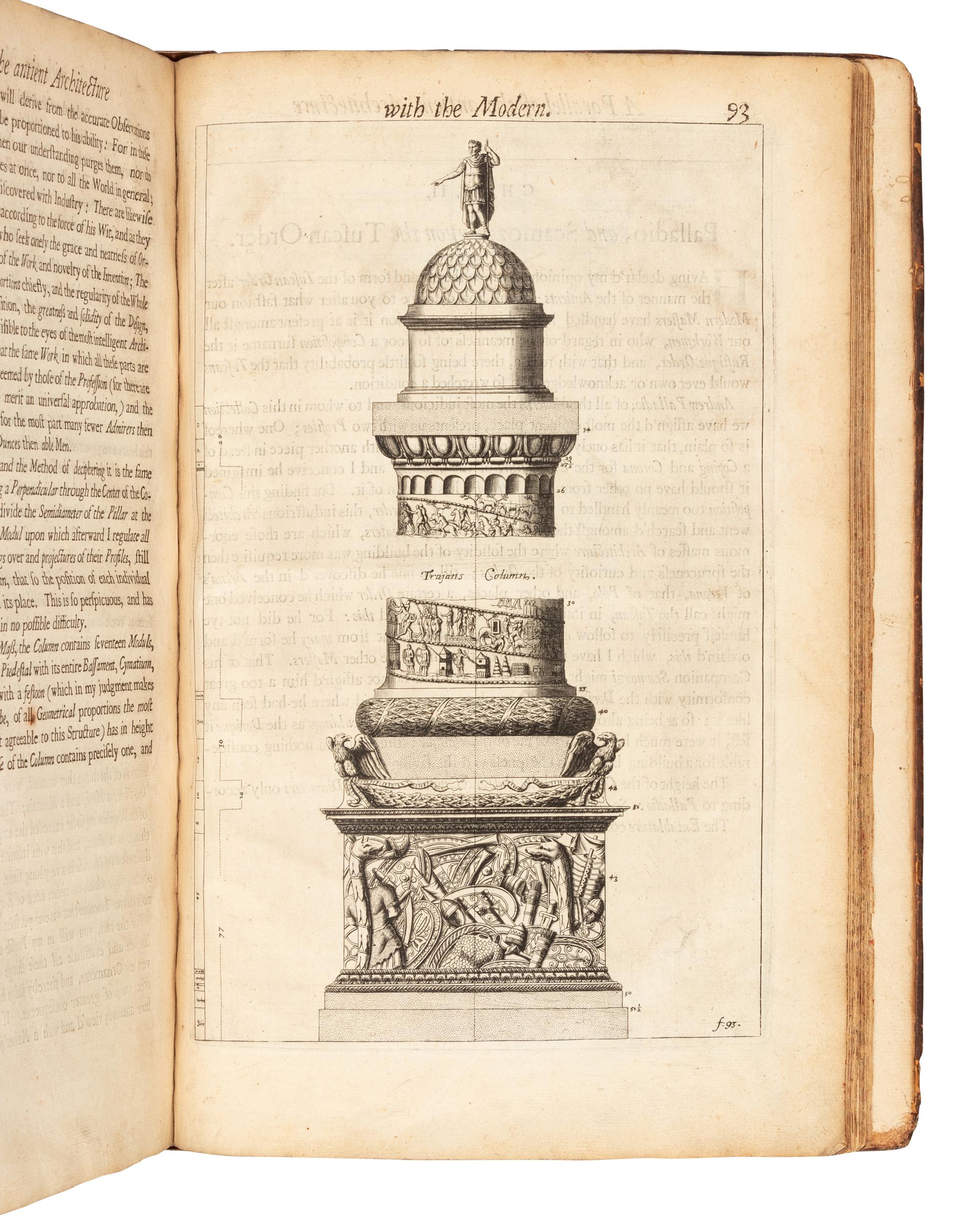 FRÉART, ROLAND, Sieur de Chambray (ca 1606-1676). A Parallel of the Antient Architecture with the Modern in a Collection of ten Principal Authors who have written upon the five orders… London: T. Roycroft for J. Place, 1664.