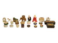 A Collection of Small Boxes and Figurines