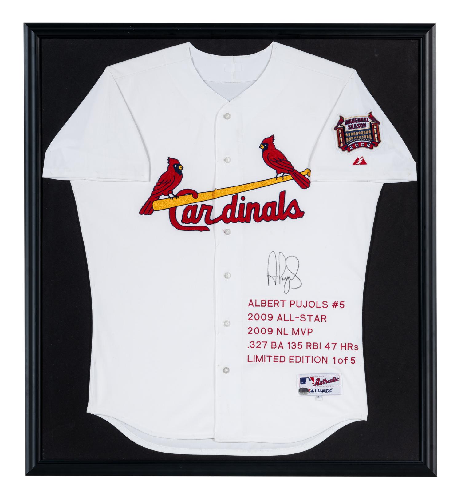 An Albert Pujols Signed Autograph St. Louis Cardinals Jersey (Mounted Memories Hologram)